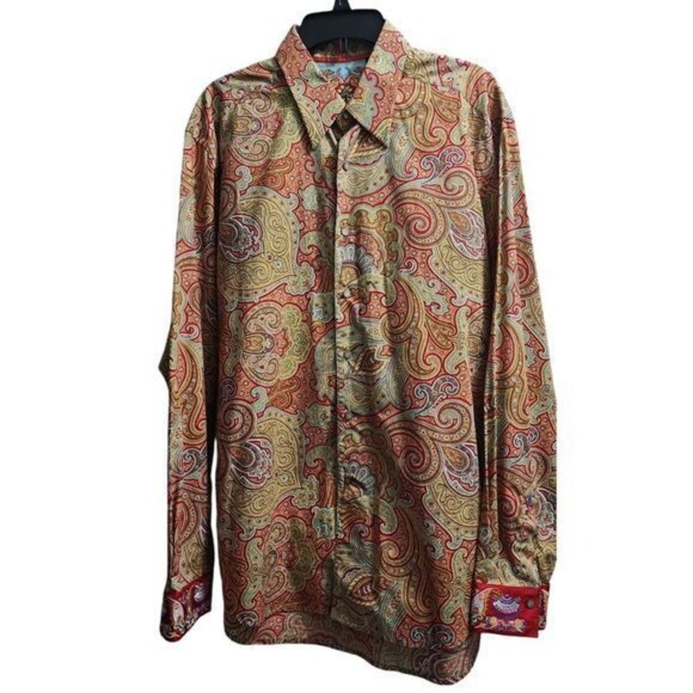 Robert Graham Men's Paisley Print Button-Down Shirt Vibrant Colorful Long Sleeve